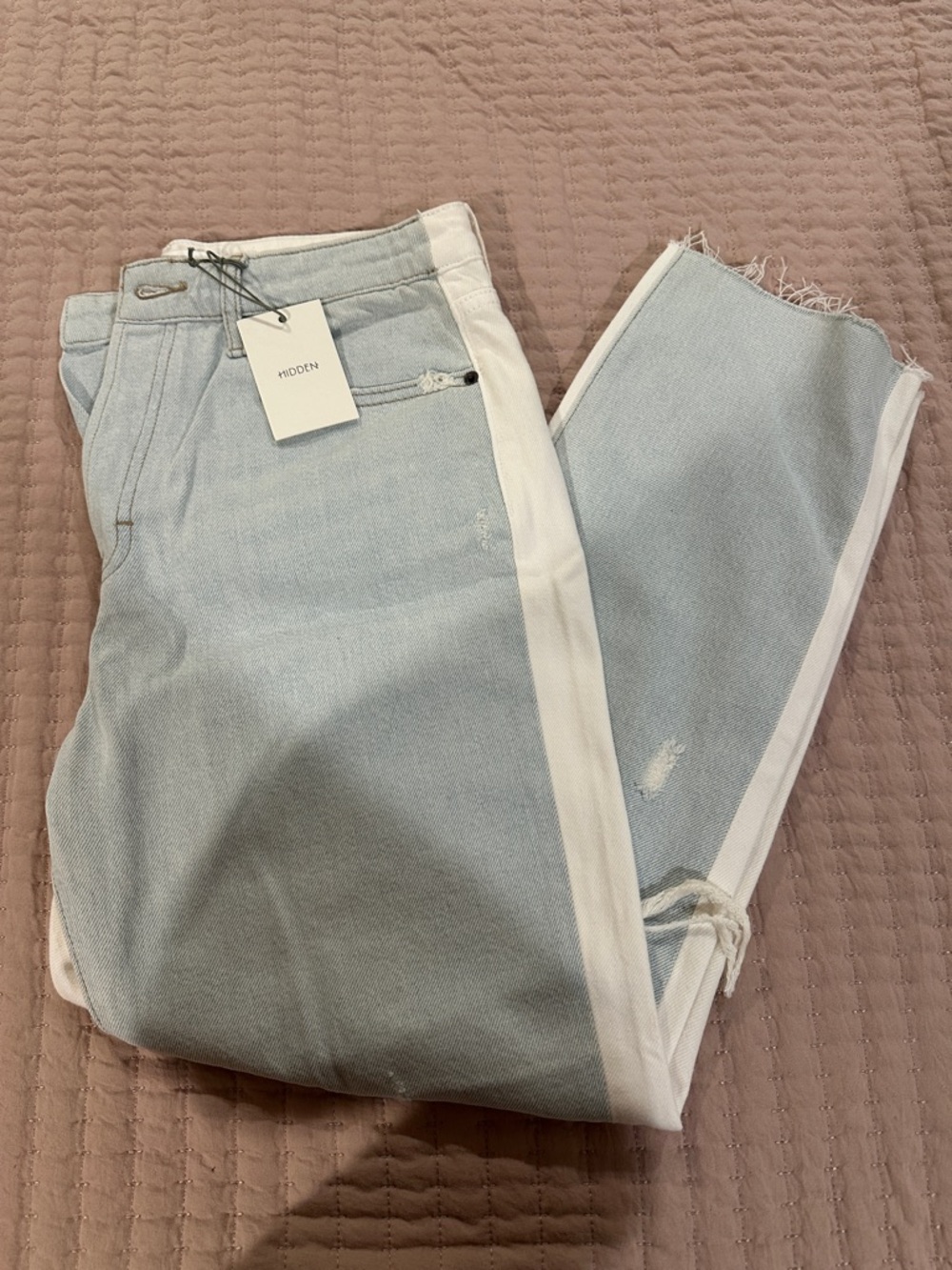 Hidden Light Blue Ankle Jeans with White denium back